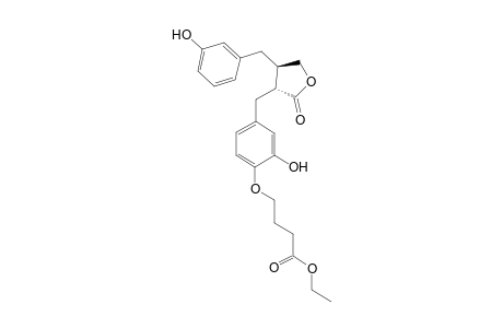 4-{2-Hydroxy-4-[(3R,4R)-4-(3-hydroxy-benzyl)-2-oxo-tetrahydro-furan-3-ylmethyl]-phenoxy}-butyric acid ethyl ester