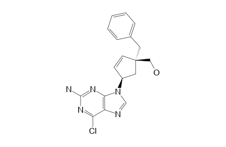 2-AMINO-6-CHLORO-9-[4'-BENZYL-(1'R,4'S)-4'-HYDROXYMETHYL-2'-CYCLOPENTEN-1'-YL]-9H-PURINE