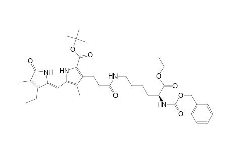 1H-Pyrrole-2-carboxylic acid, 3-[3-[[6-ethoxy-6-oxo-5-[[(phenylmethoxy)carbonyl]amino]hexyl]amino]-3-oxopropyl]-5-[(3-ethyl-1,5-dihydro-4-methyl-5-oxo-2H-pyrrol-2-ylidene)methyl]-4-methyl-, 1,1-dimethylethyl ester, [S-(Z)]-