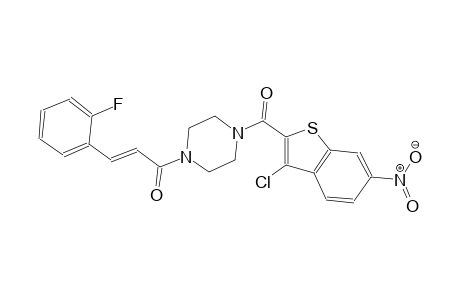 1-[(3-chloro-6-nitro-1-benzothien-2-yl)carbonyl]-4-[(2E)-3-(2-fluorophenyl)-2-propenoyl]piperazine