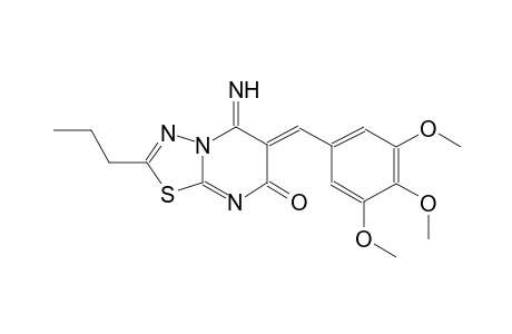 (6Z)-5-imino-2-propyl-6-(3,4,5-trimethoxybenzylidene)-5,6-dihydro-7H-[1,3,4]thiadiazolo[3,2-a]pyrimidin-7-one