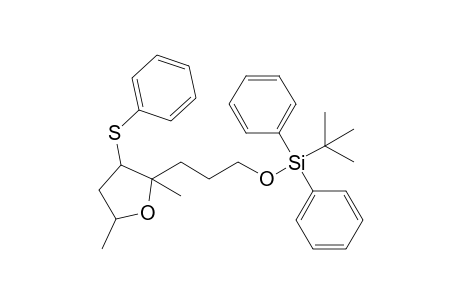 syn-2,5-Dimethyl-3-(phenylthio)-2-[3-(tert-butyldiphenylsiloxy)propyl]tetrahydrofuran