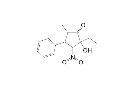 2-Ethyl-2-hydroxy-5-methyl-3-nitro-4-phenylcyclopentanone