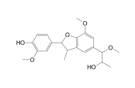 7-Methoxy-3-methyl-2-(4-hydroxy-3-methoxyphenyl)-5-(2-hydroxy-1-methoxypropyl)benzofuran