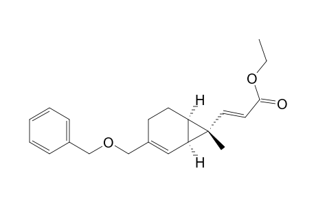 2-Propenoic acid, 3-[7-methyl-3-[(phenylmethoxy)methyl]bicyclo[4.1.0]hept-2-en-7-yl]-, ethyl ester, [1.alpha.,6.alpha.,7.alpha.(E)]-(.+-.)-