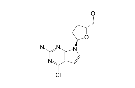 2-AMINO-4-CHLORO-7-(2,3-DIDEOXY-ALPHA-D-PENTOFURANOSYL)-7H-PYRROLO-[2,3-D]-PYRIMIDINE