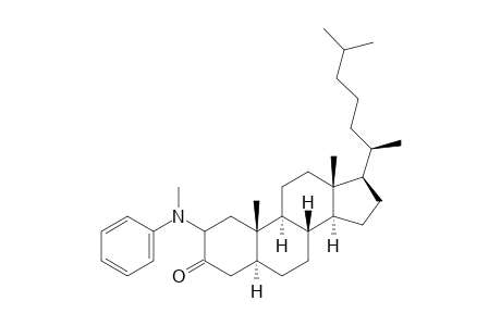 Cholestan-3-one, 2-(methylphenylamino)-, (5.alpha.)-