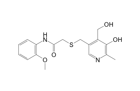 2-{{[5-hydroxy-4-(hydroxymethyl)-6-methyl-3-pyridyl]methyl}thio}-o-acetanisidide