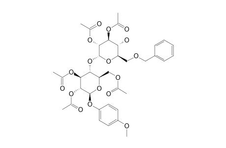 4-METHOXYPHENYL-(2,3-DI-O-ACETYL-6-O-BENZYL-ALPHA-D-GLUCOPYRANOSYL)-(1->4)-2,3,6-TRI-O-ACETYL-BETA-D-GLUCOPYRANOSIDE