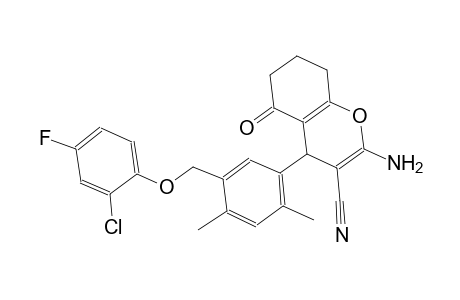 2-amino-4-{5-[(2-chloro-4-fluorophenoxy)methyl]-2,4-dimethylphenyl}-5-oxo-5,6,7,8-tetrahydro-4H-chromene-3-carbonitrile