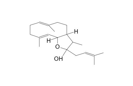 CYCLODECA[b]FURAN-2-OL, 2,3,3a,4,5,8,9,11a-OCTAHYDRO-3,6,10-TRIMETHYL-2-(3-METHYL-2-BUTENYL)-