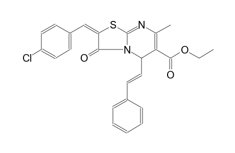 ethyl (2E)-2-(4-chlorobenzylidene)-7-methyl-3-oxo-5-[(E)-2-phenylethenyl]-2,3-dihydro-5H-[1,3]thiazolo[3,2-a]pyrimidine-6-carboxylate