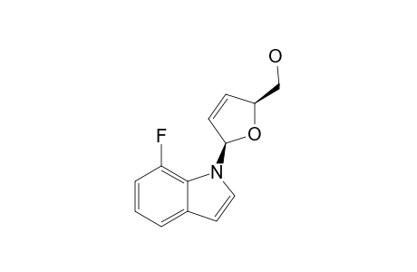 1-(2',3'-DIDESOXY-BETA-D-GLYCERO-PENT-2-ENOFURANOSYL)-7-FLUOROINDOLE