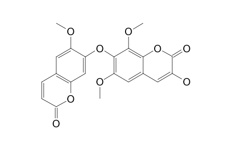 ARTEMINORIN_B;3-HYDROXY-6,8-DIMETHOXY-7-(6'-METHOXY-7'-COUMARINYLOXY)-COUMARIN