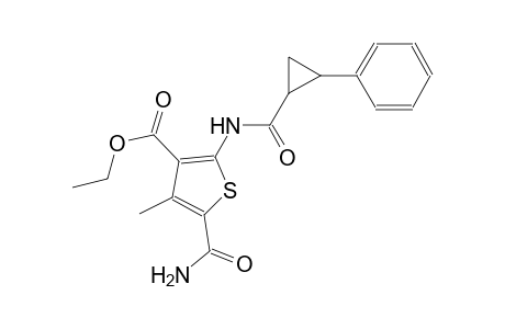 ethyl 5-(aminocarbonyl)-4-methyl-2-{[(2-phenylcyclopropyl)carbonyl]amino}-3-thiophenecarboxylate