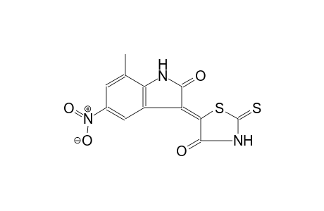 (3Z)-7-methyl-5-nitro-3-(4-oxo-2-thioxo-1,3-thiazolidin-5-ylidene)-1,3-dihydro-2H-indol-2-one
