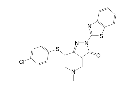 (4E)-2-(1,3-benzothiazol-2-yl)-5-{[(4-chlorophenyl)sulfanyl]methyl}-4-[(dimethylamino)methylene]-2,4-dihydro-3H-pyrazol-3-one