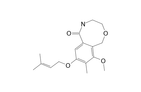 PORRITOXIN;8-(3',3'-DIMETHYLALLYLOXY)-10-METHOXY-9-METHYL-1H-3,4-DIHYDRO-2,5-BENZOXAZOCIN-6(5H)-ONE