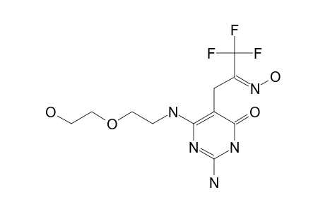 2-AMINO-6-[2-(2-HYDROXYETHOXY)-ETHYLAMINO]-5-(2-HYDROXYIMINO-3,3,3-TRIFLUOROPROPYL)-PYRIMIDIN-4-(3-H)-ONE