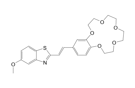 1-(2'-Benzothiazolyl)ethenyl-5-methoxy-1,4,7,10,13-pentaoxabenzo[3,4-b][15-crown-5]