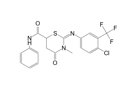 (2E)-2-{[4-chloro-3-(trifluoromethyl)phenyl]imino}-3-methyl-4-oxo-N-phenyltetrahydro-2H-1,3-thiazine-6-carboxamide
