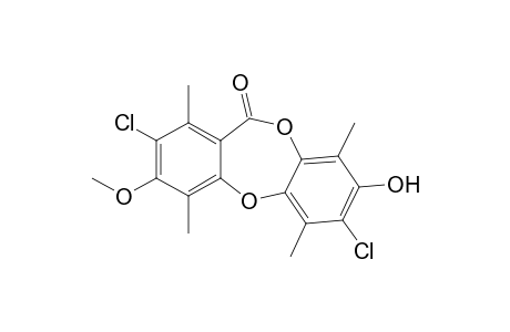 11H-Dibenzo[b,e][1,4]dioxepin-11-one, 2,7-dichloro-8-hydroxy-3-methoxy-1,4,6,9-tetramethyl-