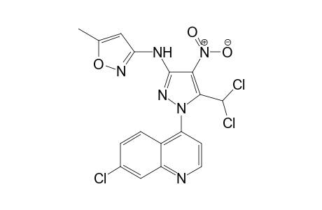 N-[1-(7-chloroquinolin-4-yl)-5-(dichloromethyl)-4-nitro-1H-pyrazol-3-yl]-5-methyl-1,2-oxazol-3-amine