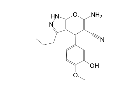 6-amino-4-(3-hydroxy-4-methoxyphenyl)-3-propyl-1,4-dihydropyrano[2,3-c]pyrazole-5-carbonitrile