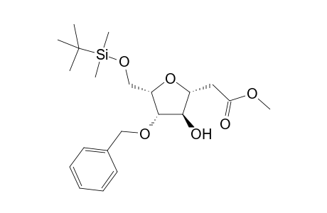 Methyl 2-[3-hydroxy-4-benzyloxy-5-((tert-butyldimethylsilyl)methyl)tetrahydrofuran-2-yl]ethanoate