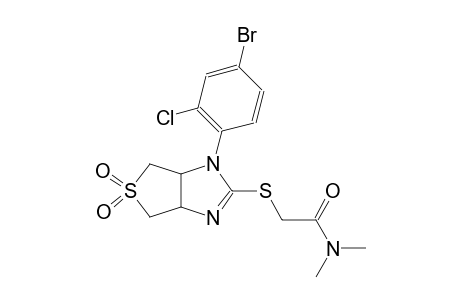 2-{[1-(4-bromo-2-chlorophenyl)-5,5-dioxido-3a,4,6,6a-tetrahydro-1H-thieno[3,4-d]imidazol-2-yl]sulfanyl}-N,N-dimethylacetamide