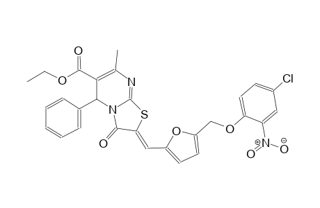 ethyl (2Z)-2-({5-[(4-chloro-2-nitrophenoxy)methyl]-2-furyl}methylene)-7-methyl-3-oxo-5-phenyl-2,3-dihydro-5H-[1,3]thiazolo[3,2-a]pyrimidine-6-carboxylate