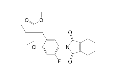 Benzenepropanoic acid, 2-chloro-alpha,alpha-diethyl-4-fluoro-5-(1,3,4,5,6,7-hexahydro-1,3-dioxo-2H-isoindol-2-yl)-, methyl ester