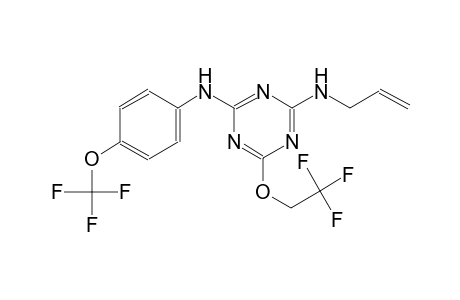 4-N-prop-2-enyl-6-(2,2,2-trifluoroethoxy)-2-N-[4-(trifluoromethoxy)phenyl]-1,3,5-triazine-2,4-diamine
