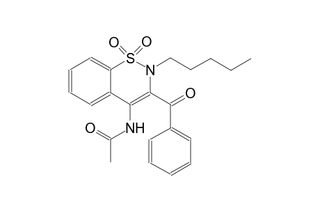 N-(3-benzoyl-1,1-dioxido-2-pentyl-2H-1,2-benzothiazin-4-yl)acetamide