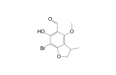 5-Benzofurancarboxaldehyde, 7-bromo-2,3-dihydro-6-hydroxy-4-methoxy-3-methyl-