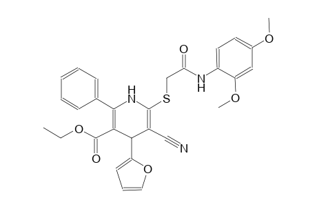 ethyl 5-cyano-6-{[2-(2,4-dimethoxyanilino)-2-oxoethyl]sulfanyl}-4-(2-furyl)-2-phenyl-1,4-dihydro-3-pyridinecarboxylate