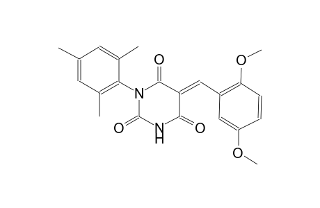 (5E)-5-(2,5-dimethoxybenzylidene)-1-mesityl-2,4,6(1H,3H,5H)-pyrimidinetrione