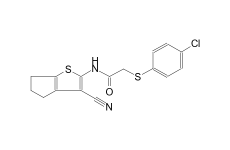 acetamide, 2-[(4-chlorophenyl)thio]-N-(3-cyano-5,6-dihydro-4H-cyclopenta[b]thien-2-yl)-