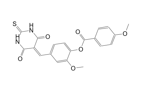 4-[(4,6-dioxo-2-thioxotetrahydro-5(2H)-pyrimidinylidene)methyl]-2-methoxyphenyl 4-methoxybenzoate