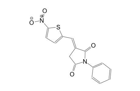 2,5-pyrrolidinedione, 3-[(5-nitro-2-thienyl)methylene]-1-phenyl-, (3E)-