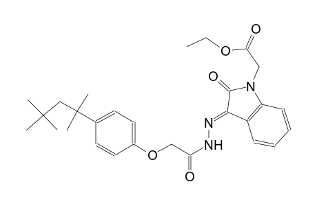 ethyl [(3E)-2-oxo-3-({[4-(1,1,3,3-tetramethylbutyl)phenoxy]acetyl}hydrazono)-2,3-dihydro-1H-indol-1-yl]acetate