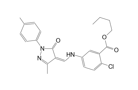 butyl 2-chloro-5-({(Z)-[3-methyl-1-(4-methylphenyl)-5-oxo-1,5-dihydro-4H-pyrazol-4-ylidene]methyl}amino)benzoate