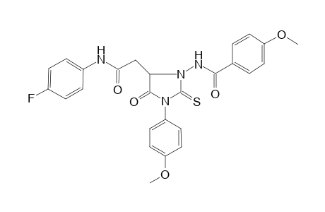 N-[5-[2-(4-fluoroanilino)-2-keto-ethyl]-4-keto-3-(4-methoxyphenyl)-2-thioxo-imidazolidin-1-yl]-4-methoxy-benzamide