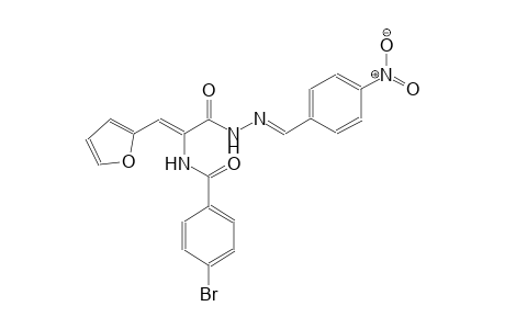 4-bromo-N-((Z)-2-(2-furyl)-1-{[(2E)-2-(4-nitrobenzylidene)hydrazino]carbonyl}ethenyl)benzamide