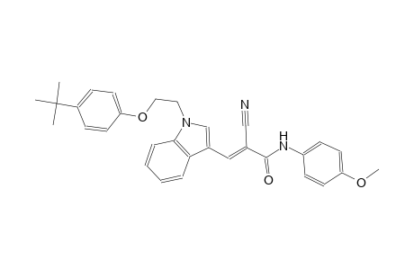 (2E)-3-{1-[2-(4-tert-butylphenoxy)ethyl]-1H-indol-3-yl}-2-cyano-N-(4-methoxyphenyl)-2-propenamide
