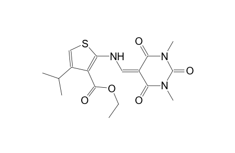 ethyl 2-{[(1,3-dimethyl-2,4,6-trioxotetrahydro-5(2H)-pyrimidinylidene)methyl]amino}-4-isopropyl-3-thiophenecarboxylate