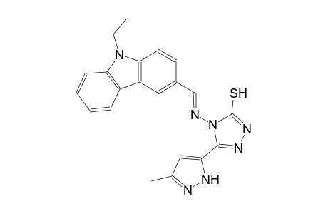 4-{[(E)-(9-ethyl-9H-carbazol-3-yl)methylidene]amino}-5-(3-methyl-1H-pyrazol-5-yl)-4H-1,2,4-triazole-3-thiol