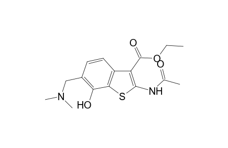 7-Hydroxybenzo[b]thiophene-3-carboxylic acid, 2-acetylamino-6-dimethylaminomethyl-, ethyl ester