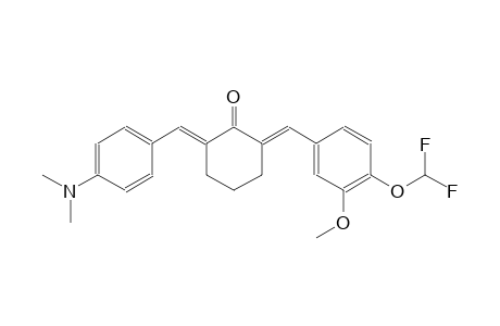 (2E,6E)-2-[4-(difluoromethoxy)-3-methoxybenzylidene]-6-[4-(dimethylamino)benzylidene]cyclohexanone