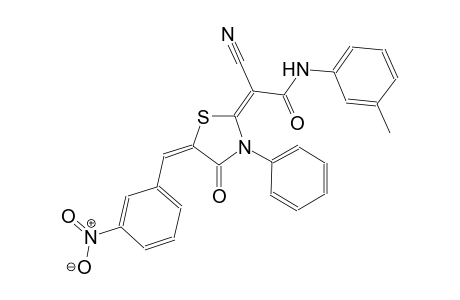(2E)-2-cyano-N-(3-methylphenyl)-2-[(5E)-5-(3-nitrobenzylidene)-4-oxo-3-phenyl-1,3-thiazolidin-2-ylidene]ethanamide